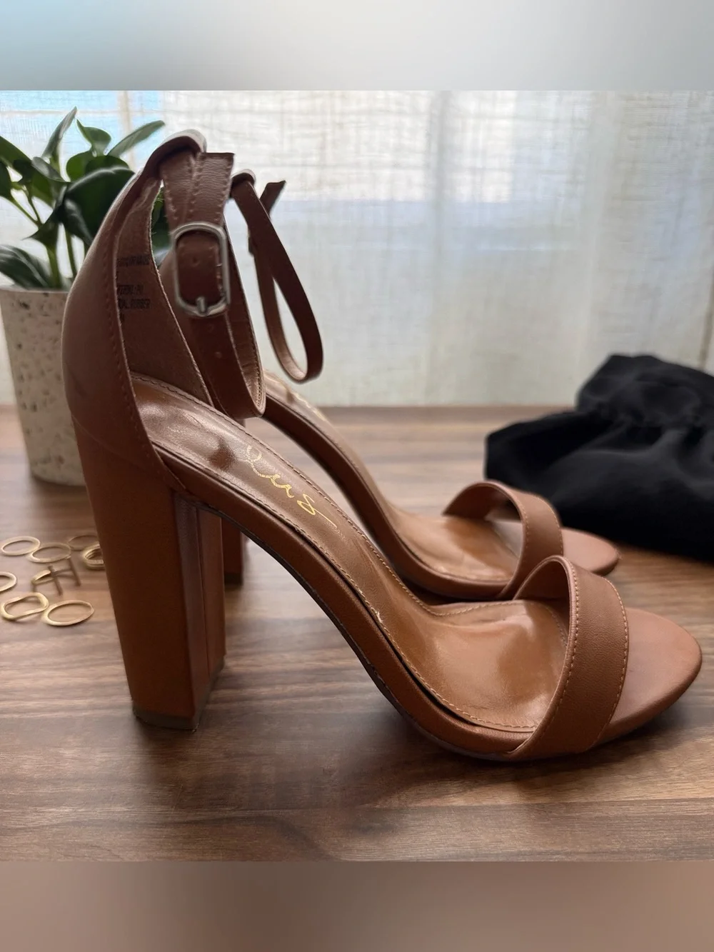 Taylor Camel Ankle Strap Heel Sandals